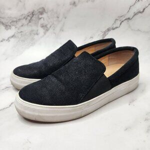 Vince Camuto VP-Korli Black Suede Leather Platform Flats Shoes Women's 8.5 (39)